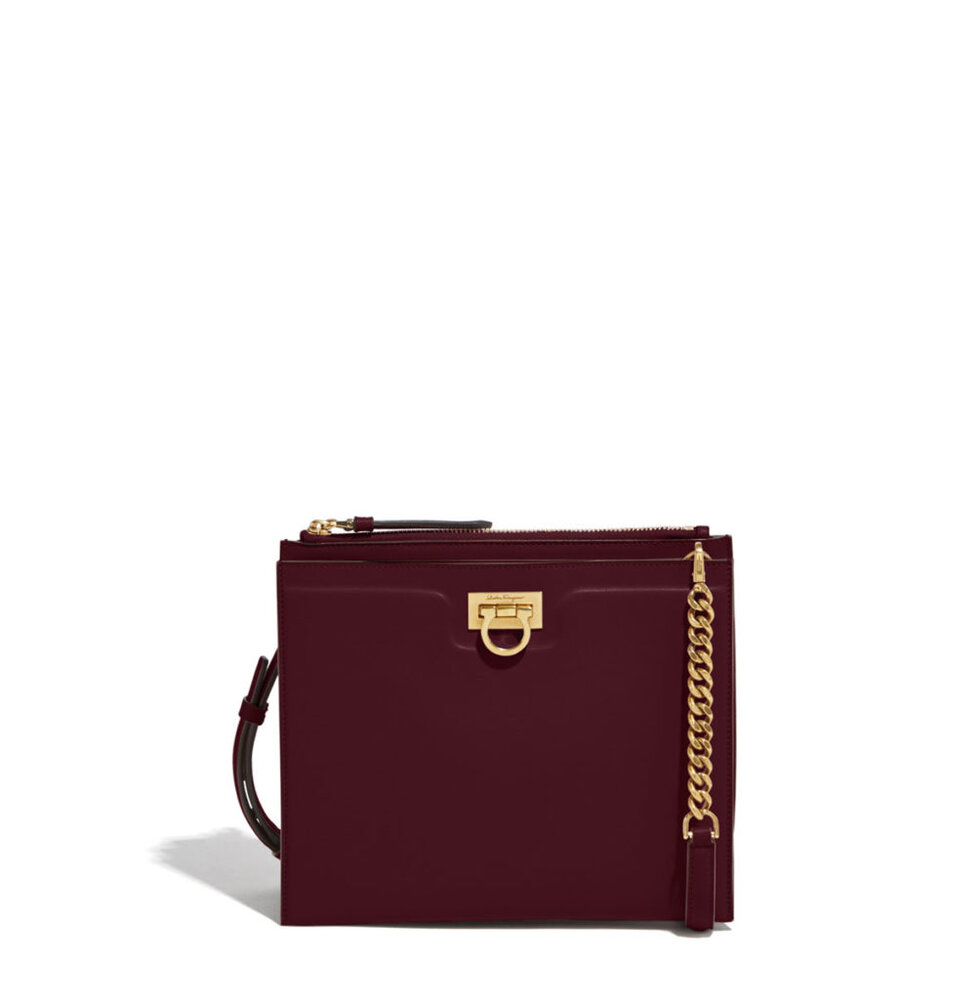 salvatore ferragamo trifolio shoulder bag