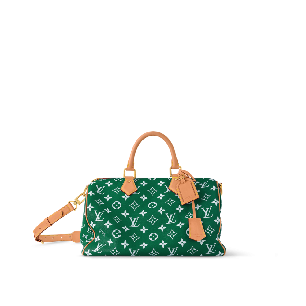 SPEEDY P9 BANDOULIERE 40 IN GREEN MONOGRAM LEATHER