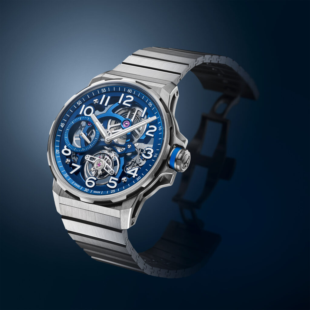 AN Flying Tourbillon Titanium blue titanium bracelet 3 4