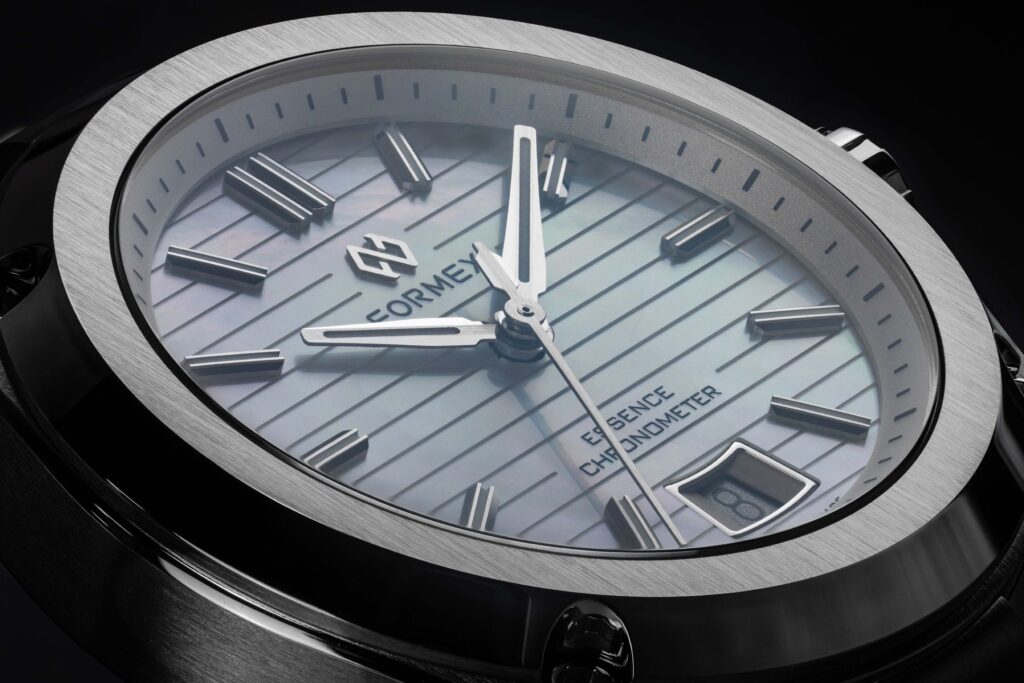 FORMEX Swiss Made Watches Essence 39 mm Automatic COSC Mother of Pearl Dial Close Up