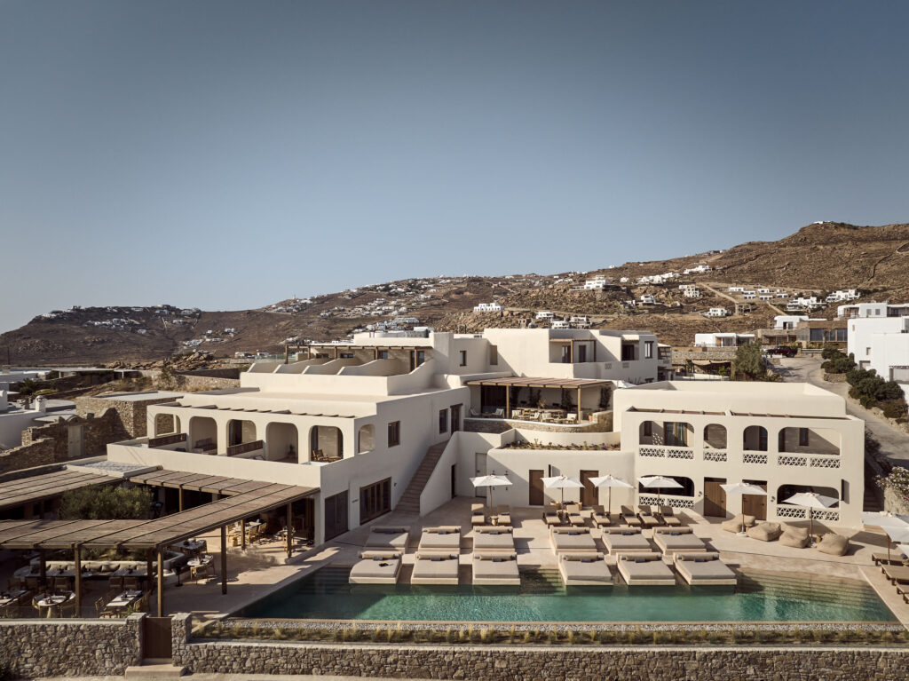 domes noruz mykonos aerial large