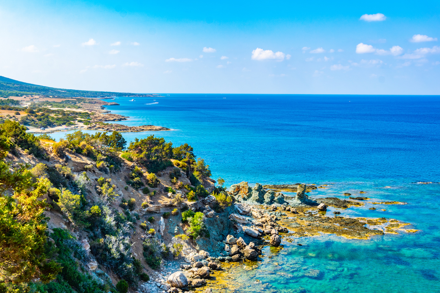 Ragged coast of Akamas peninsula on Cyprus