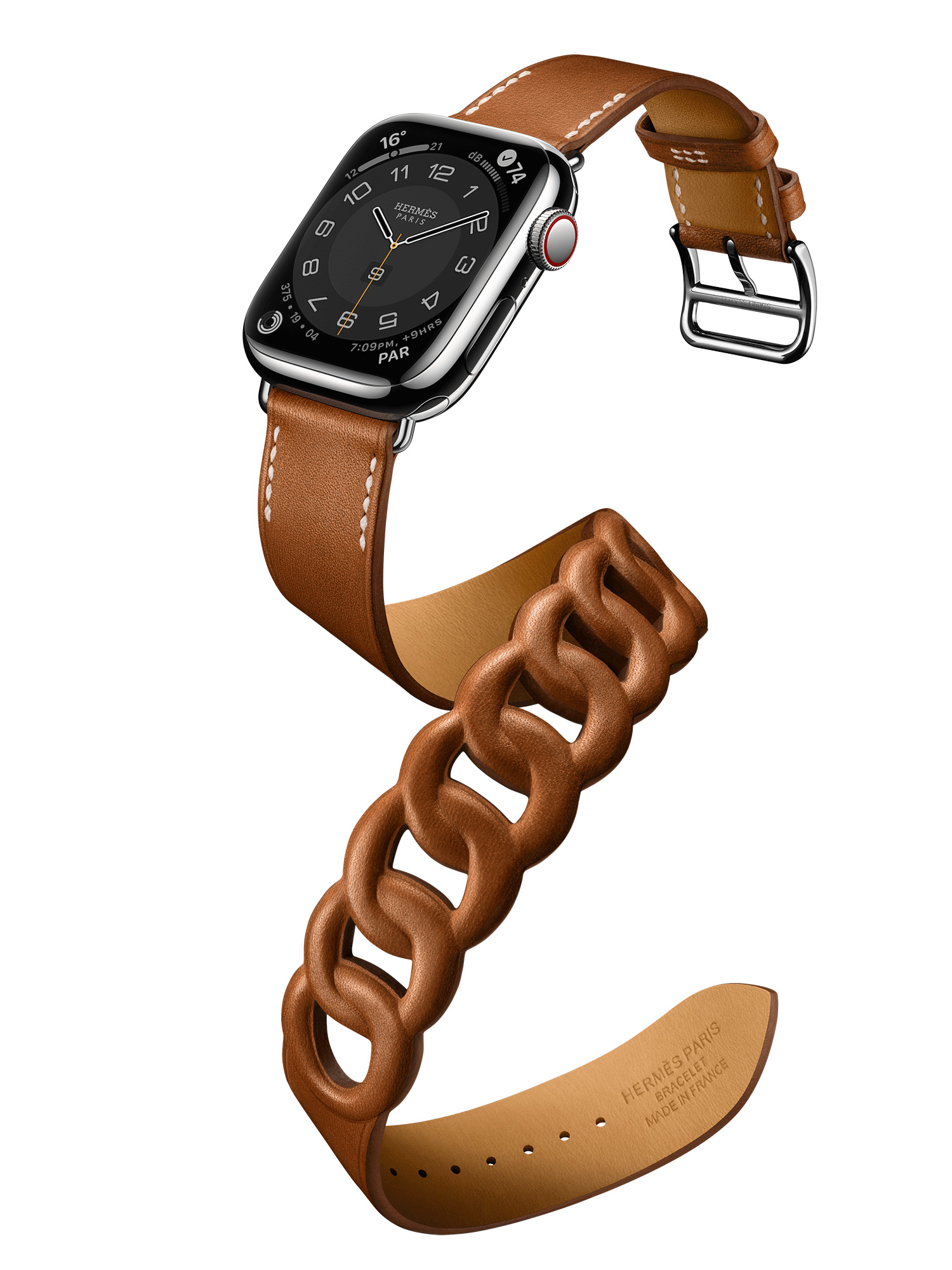 Apple Watch Hermes Series 7 Gourmette 41mm with double tour band in Barenia calfskin (13)